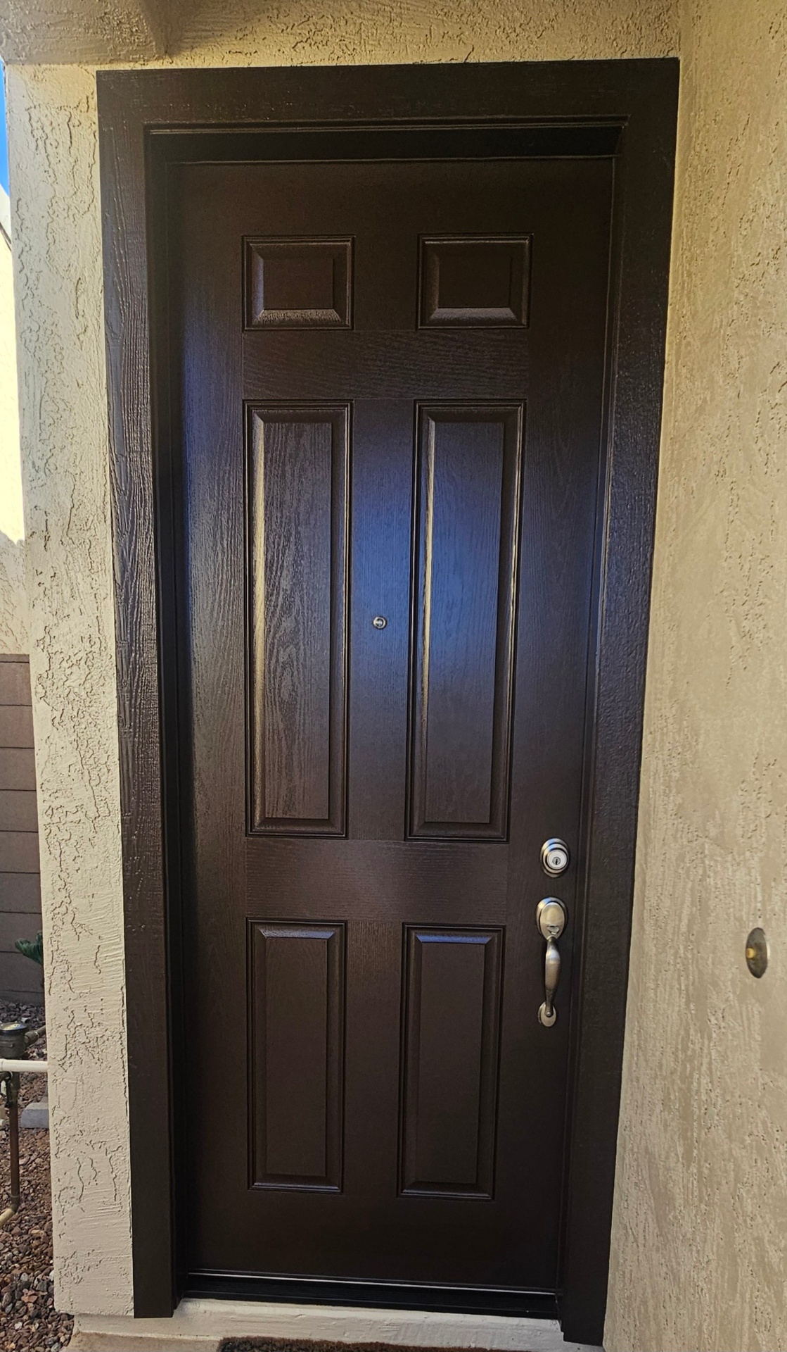 Refinished dark front door